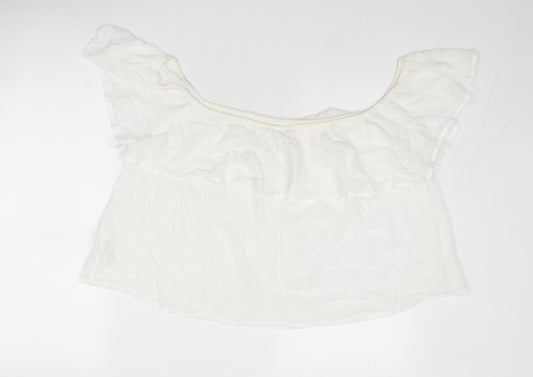 Womens UK Size 12 New Look White Basic Blouse