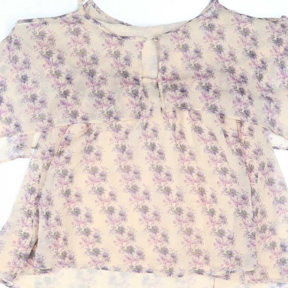 Womens UK Size 10 Topshop Beige Basic Tank