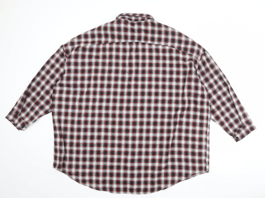 Boohoo Womens Black Plaid Viscose Shirt Dress Size 12 Collared Button