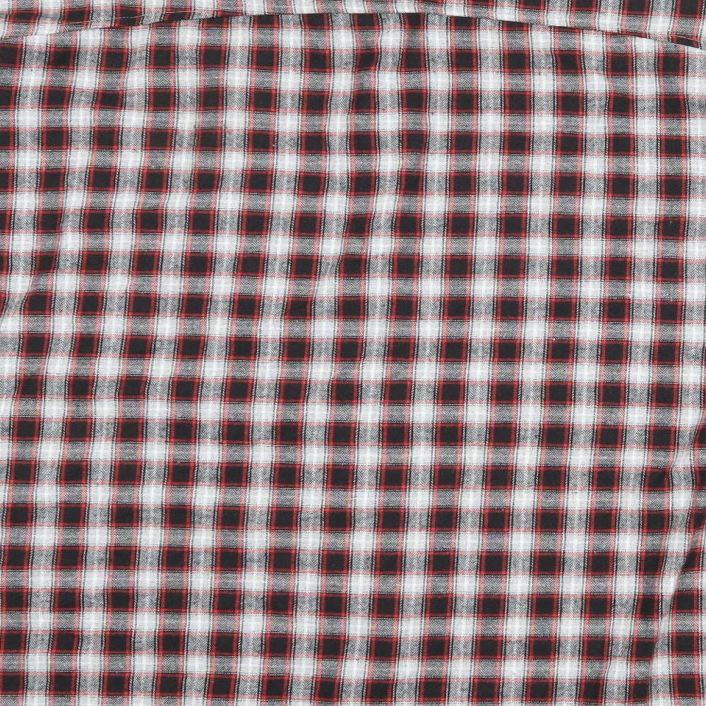 Boohoo Womens Black Plaid Viscose Shirt Dress Size 12 Collared Button