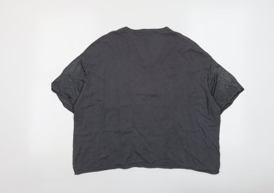 Womens UK Size S Mango Grey Cropped T-Shirt