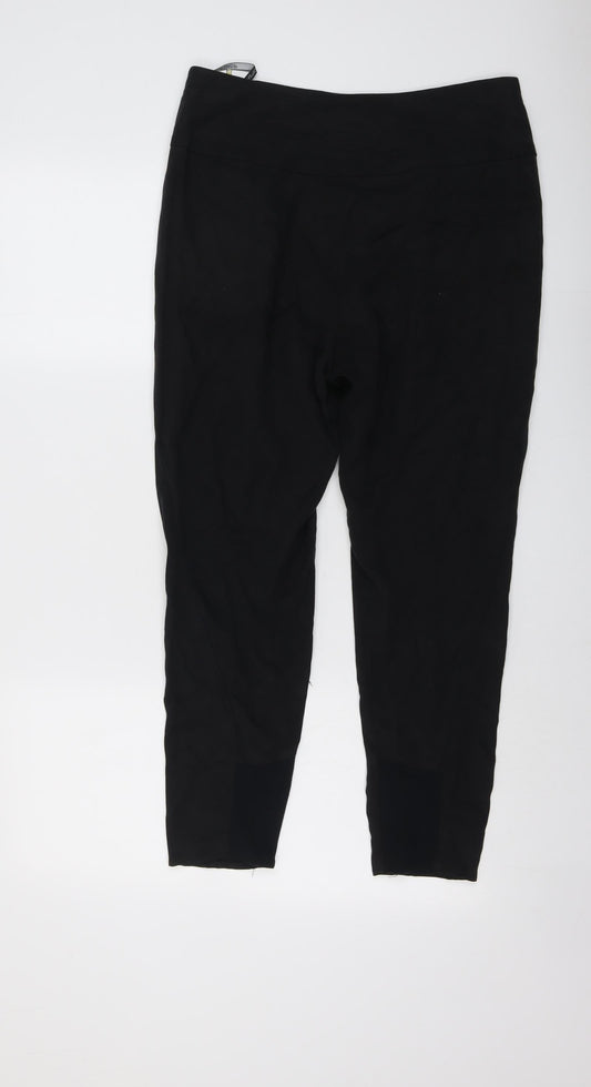 Topshop Womens Black Lyocell Capri Trousers Size 10 L25 in Regular Zip