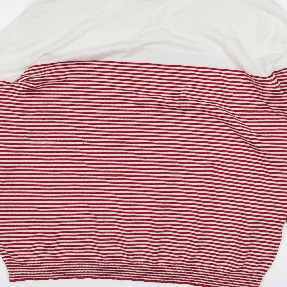 Le Grand Amour Womens Red Round Neck Striped Viscose Pullover Jumper Size L