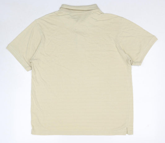 Pierre Roché Mens Beige Cotton Polo Size XL Collared Pullover