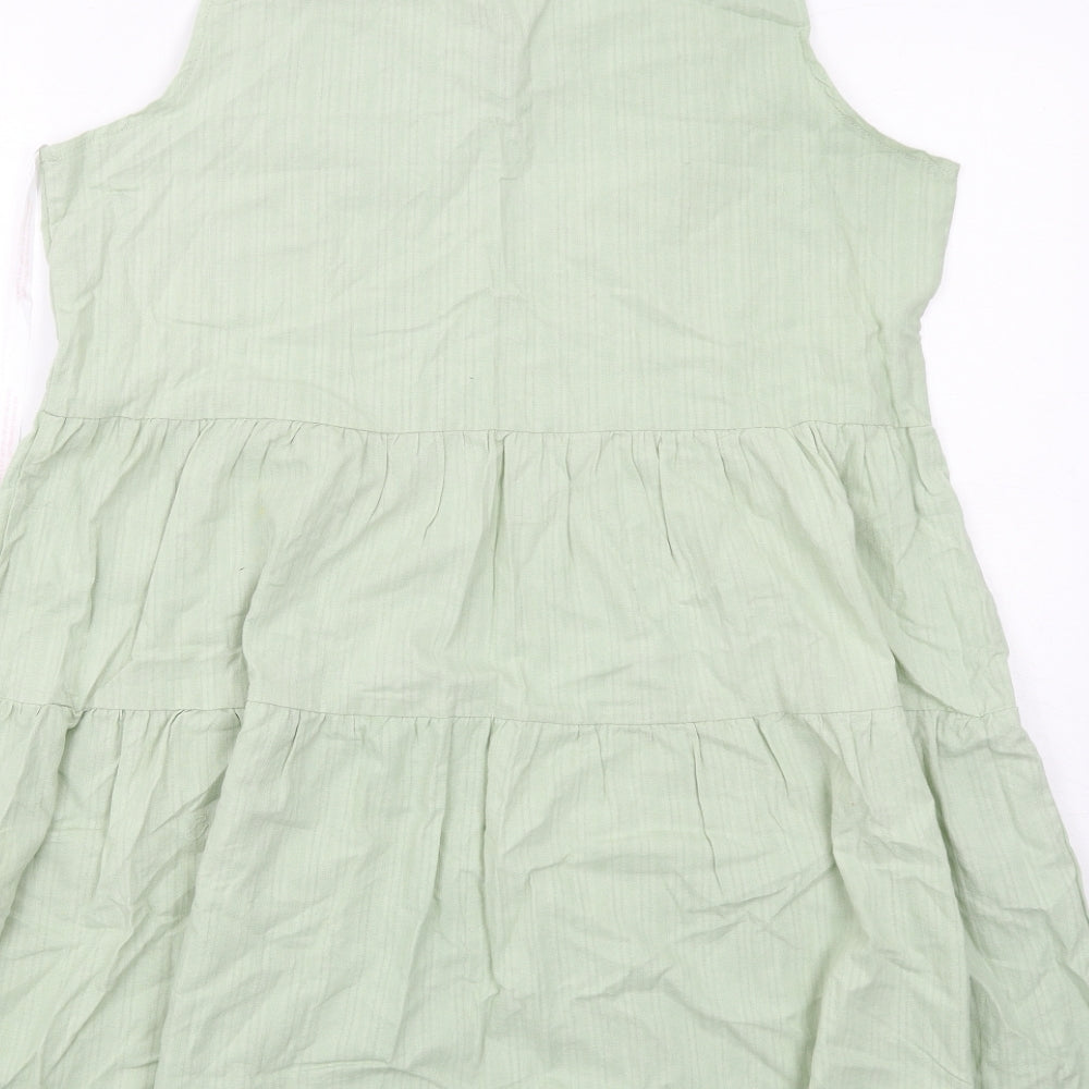 Missguided Womens Green Cotton Trapeze & Swing Size 12 V-Neck Pullover