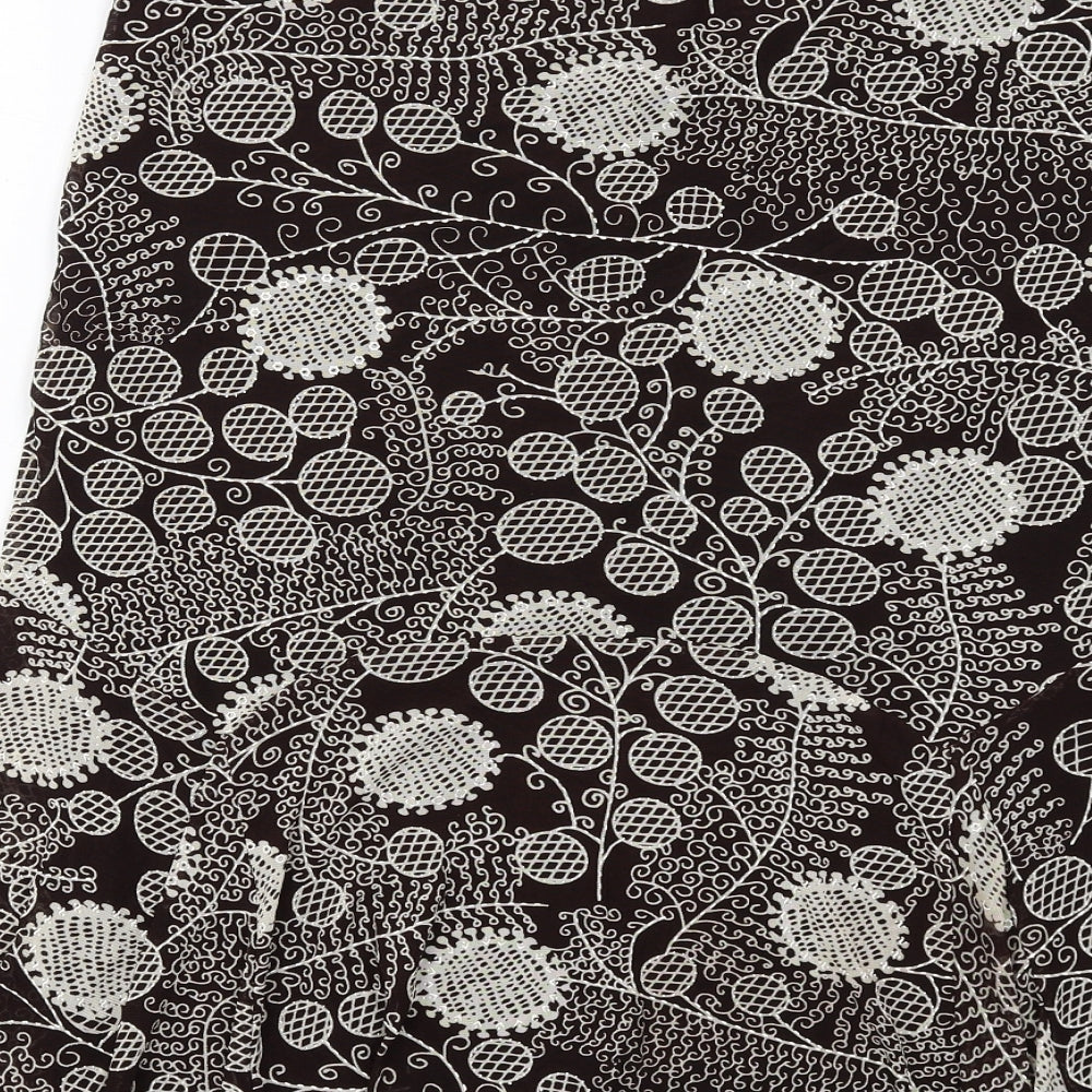 Shannon Womens Brown Geometric Polyester Swing Skirt Size L