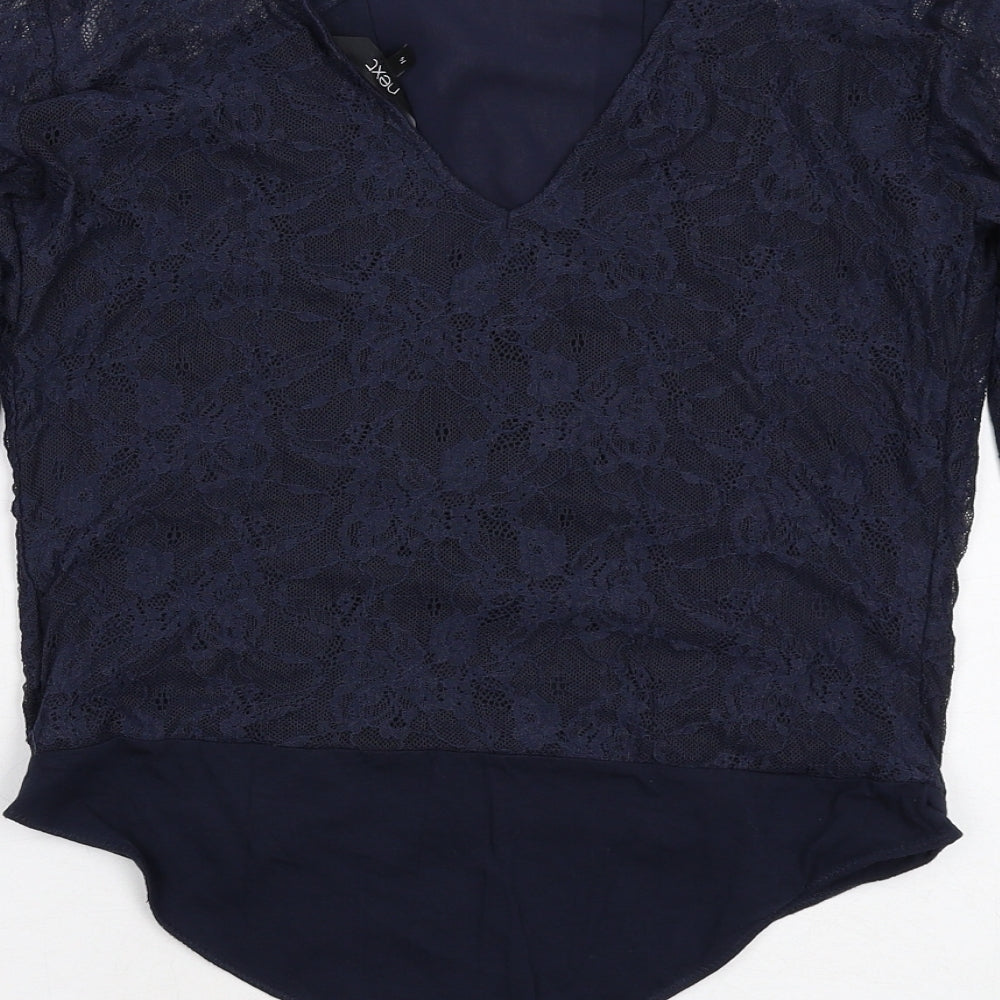 NEXT Womens Blue Cotton Bodysuit One-Piece Size 14 Snap