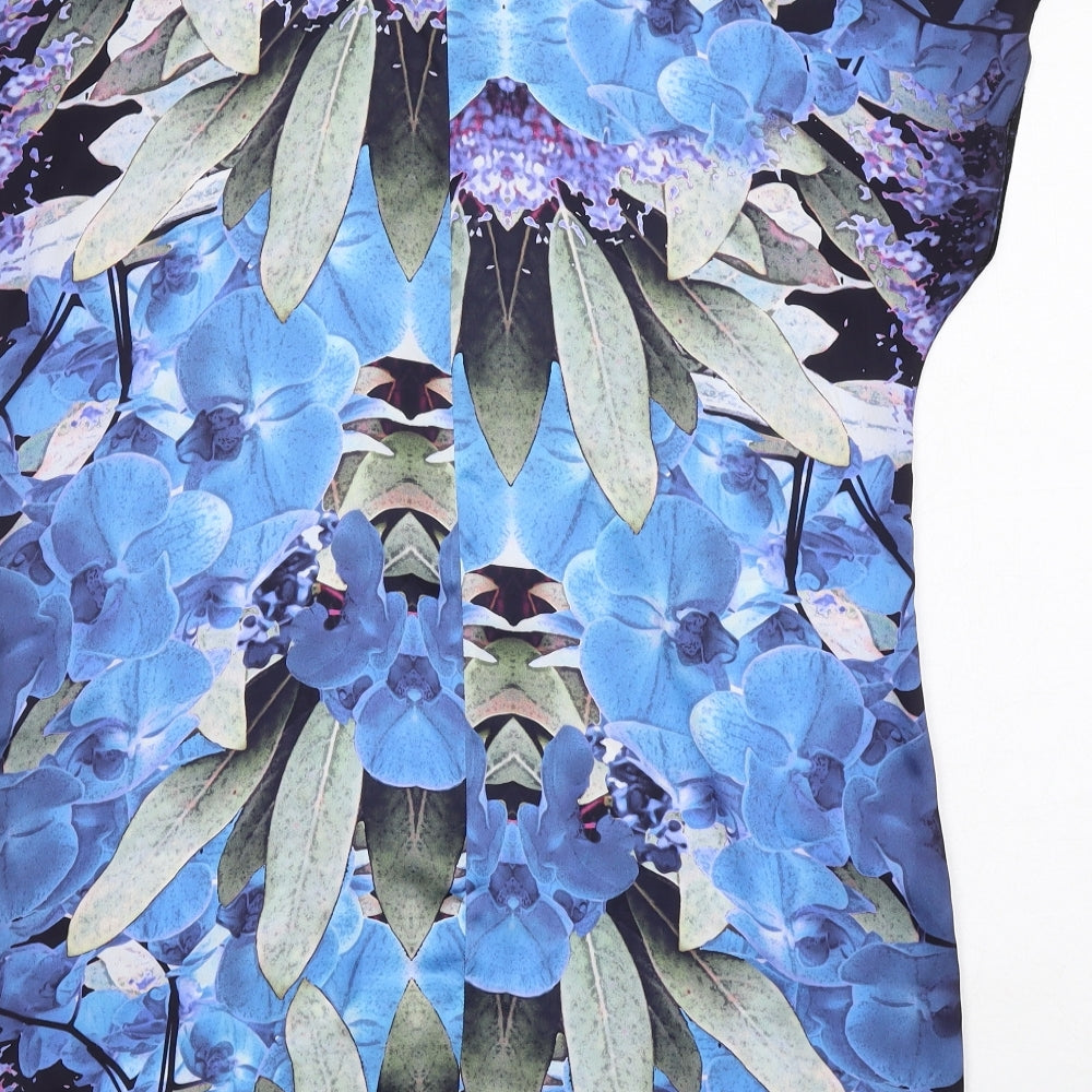 Dorothy Perkins Womens Multicoloured Geometric Polyester T-Shirt Dress Size 12 Round Neck Pullover