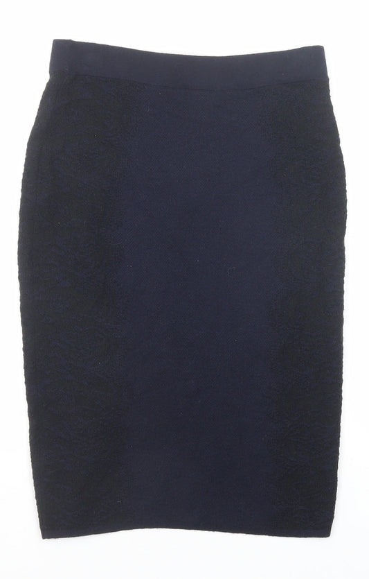 Per Una Womens Blue Cotton Straight & Pencil Skirt Size 10