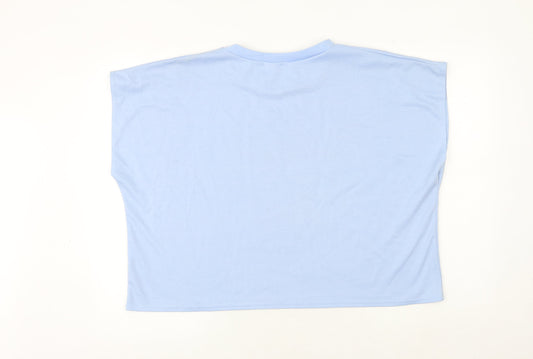 Womens UK Size L Misspap Blue Basic T-Shirt