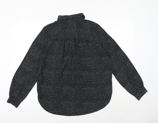 Womens UK Size 8 H&M Black Basic Button-Up