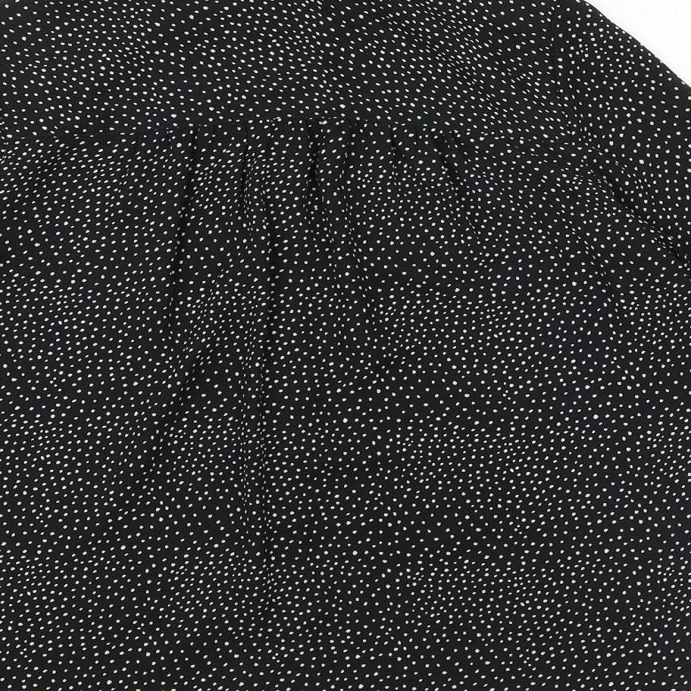 Womens UK Size 8 H&M Black Basic Button-Up
