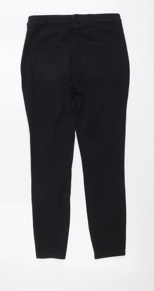 NEXT Womens Black Cotton Skinny Jeans Size 10 L26 in Regular