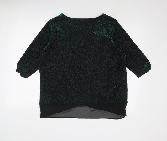 Womens UK Size XL Anna Rose Green Basic Blouse
