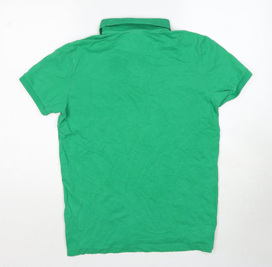 Beverly Hills Polo Club Mens Green Cotton Polo Size S Collared Pullover