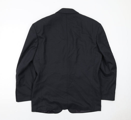Mens UK Size 38 Pin Stripe Regular Black Suit Jacket