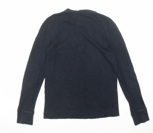 David Beckham Mens Blue Cotton Polo Size S Collared Button