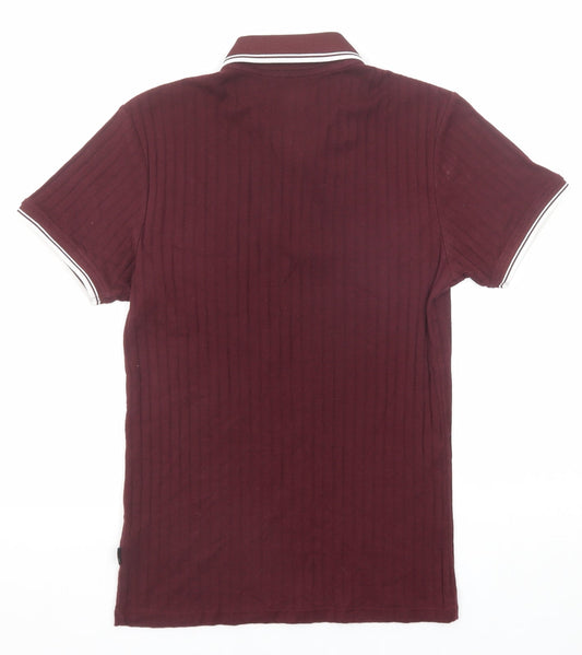 Burton Mens Purple Cotton Polo Size XS Collared Zip