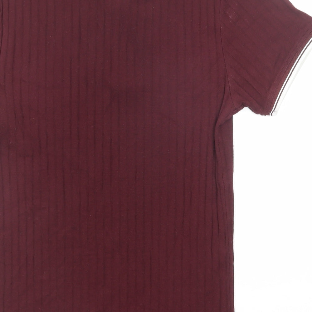 Burton Mens Purple Cotton Polo Size XS Collared Zip