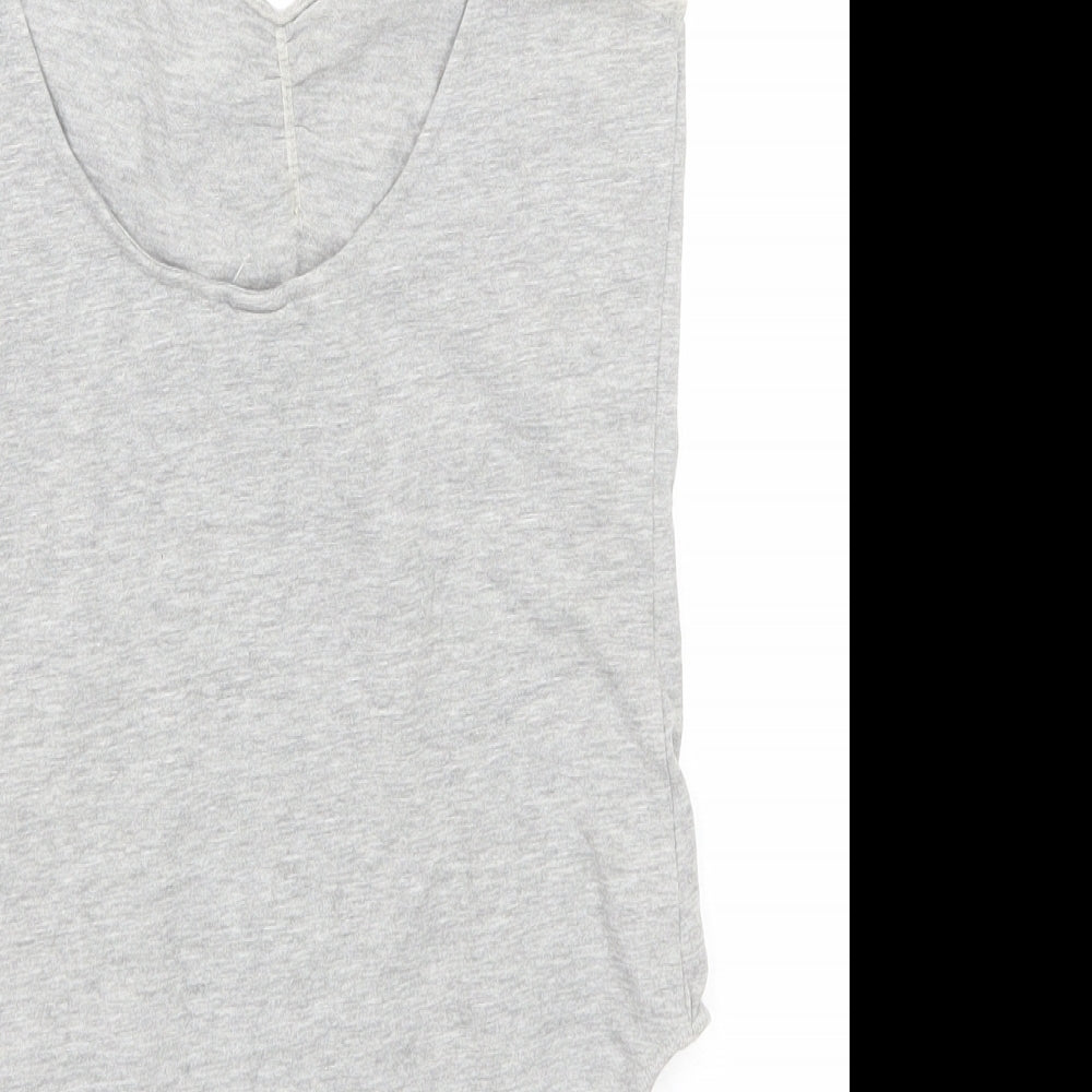 H&M Womens Grey Cotton Bodysuit One-Piece Size S Snap