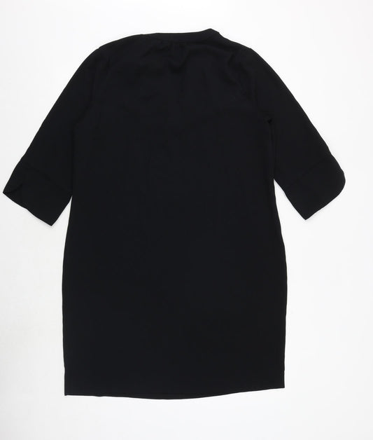 Marks and Spencer Womens Black Polyester A-Line Size 14 Round Neck Pullover
