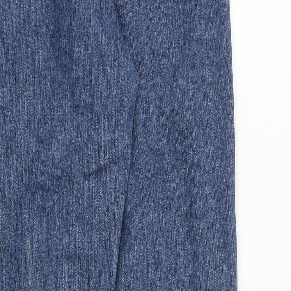 Topshop Womens Blue Cotton Skinny Jeans Size 28 in Regular Zip