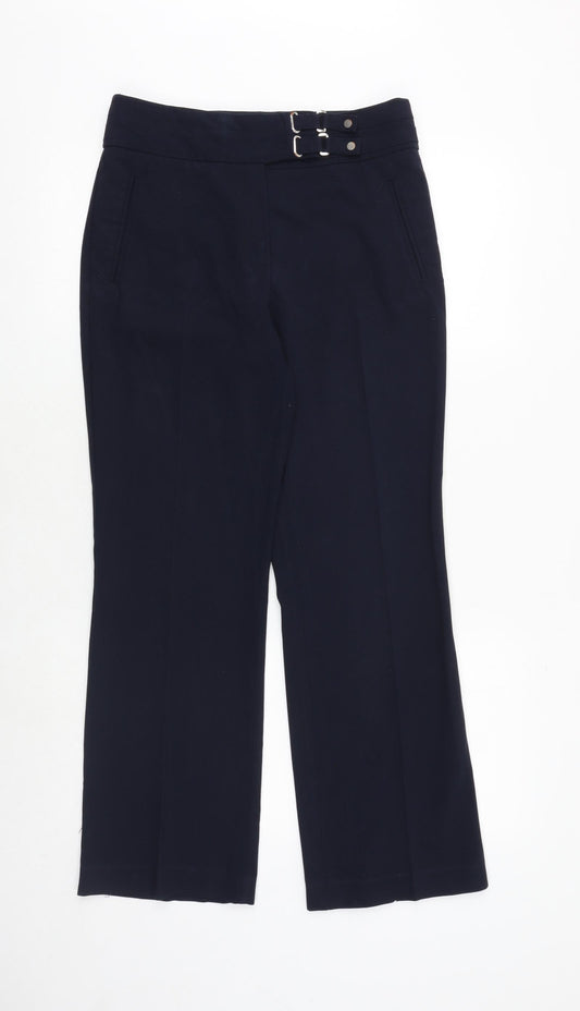 Womens UK Size 8 Per Una Regular Fit Dress Pants Blue Trousers