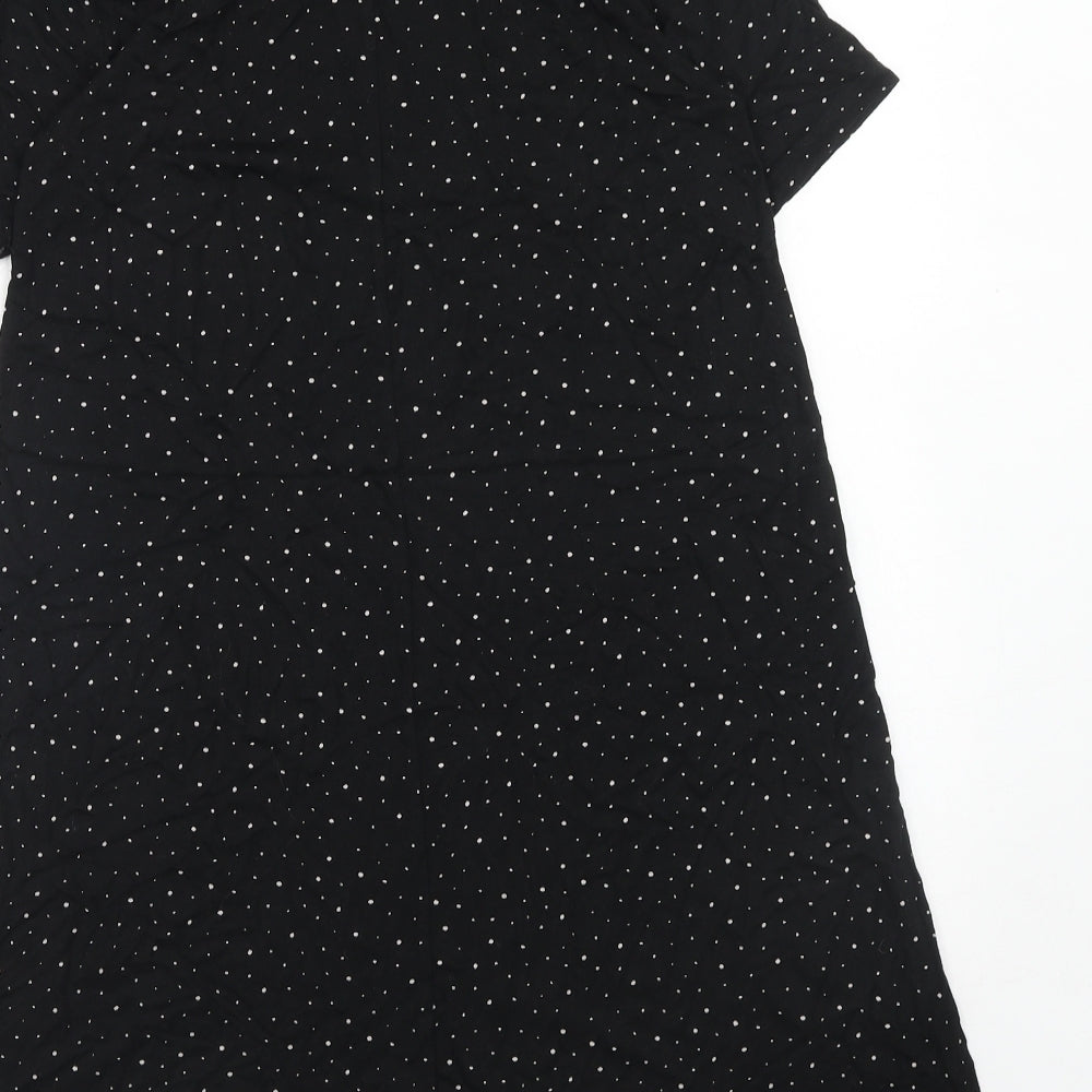 Pull&Bear Womens Black Viscose A-Line Size S Mock Neck Pullover