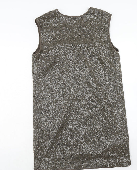 Autograph Womens Brown Polyamide A-Line Size 14 V-Neck Pullover