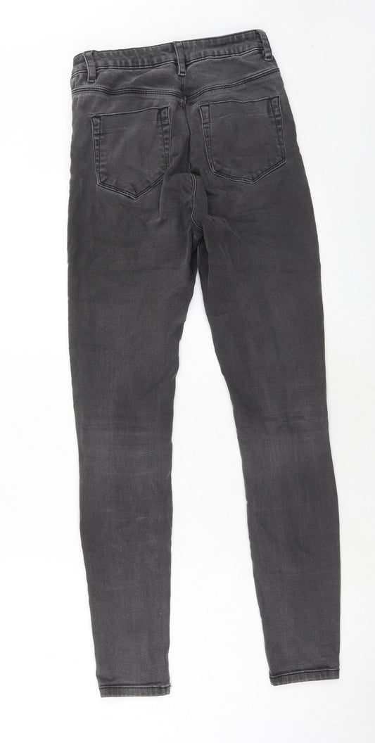 ASOS Womens Grey Cotton Skinny Jeans Size 26 in L34 in Regular Zip