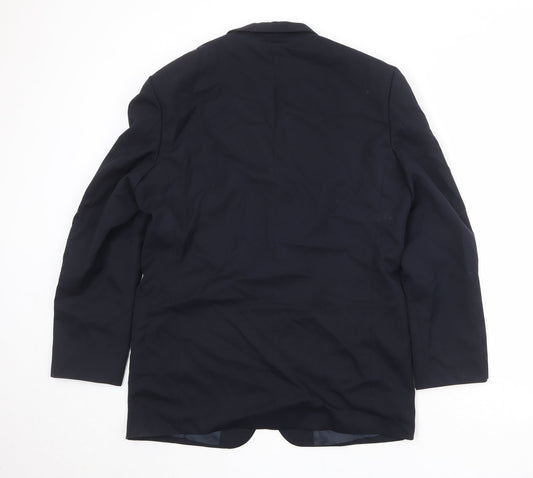 Mens UK Size 40 Charlton Grey Regular Black Suit Jacket