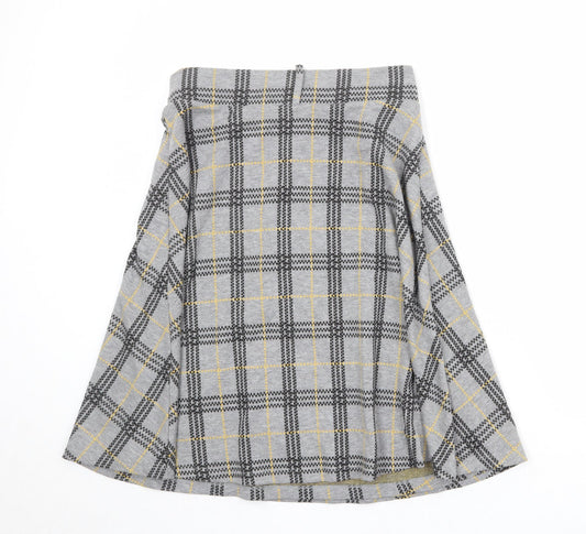 Esprit Womens Grey Plaid Polyester Swing Skirt Size L