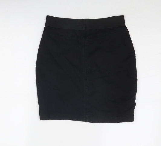 Marks and Spencer Womens Black Cotton A-Line Skirt Size 8