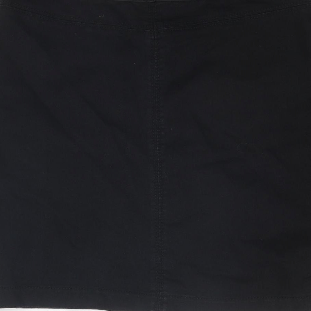 Marks and Spencer Womens Black Cotton A-Line Skirt Size 8