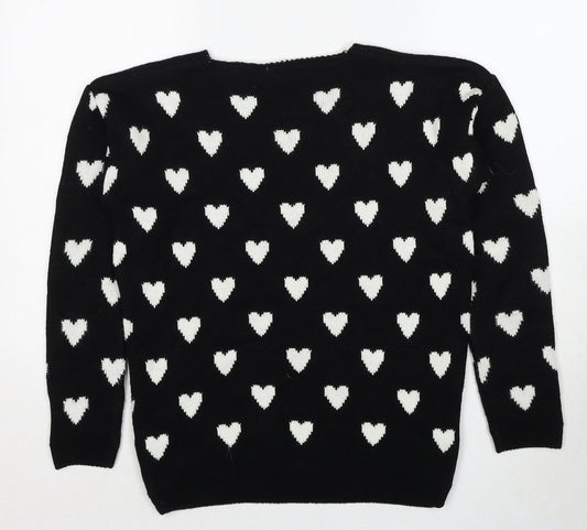 Womens UK Size S Quiz Black Pullover Jumper