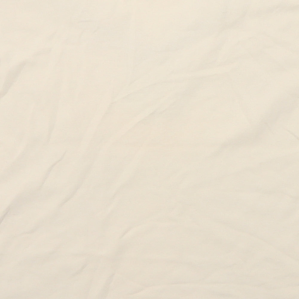 EWM Womens Beige Polyester Basic T-Shirt Size M V-Neck