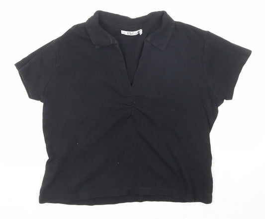 Womens UK Size M M&Co Black Basic Polo