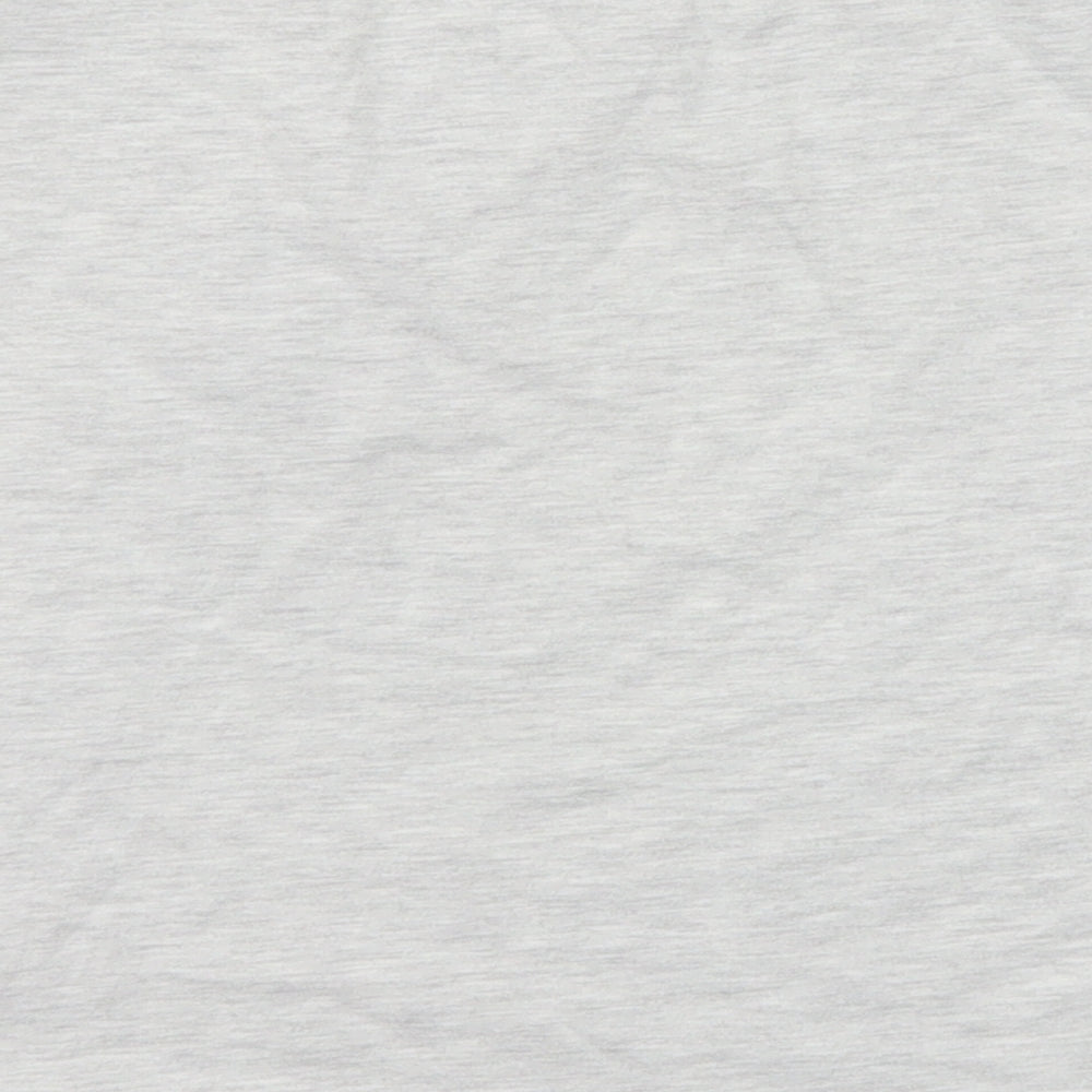 Brand and care label for New Look girls’ grey cotton basic t-shirt, size M, round neck pullover - give me space