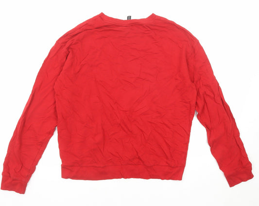 Womens UK Size M Divided by H&M Red Pullover Sweatshirt