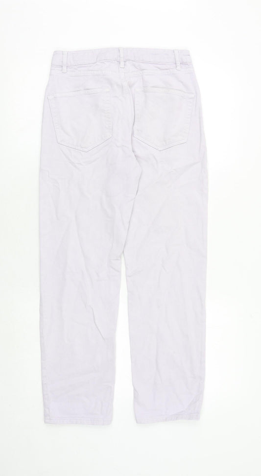 ASOS Womens Purple Cotton Straight Jeans Size 28 in Regular Zip