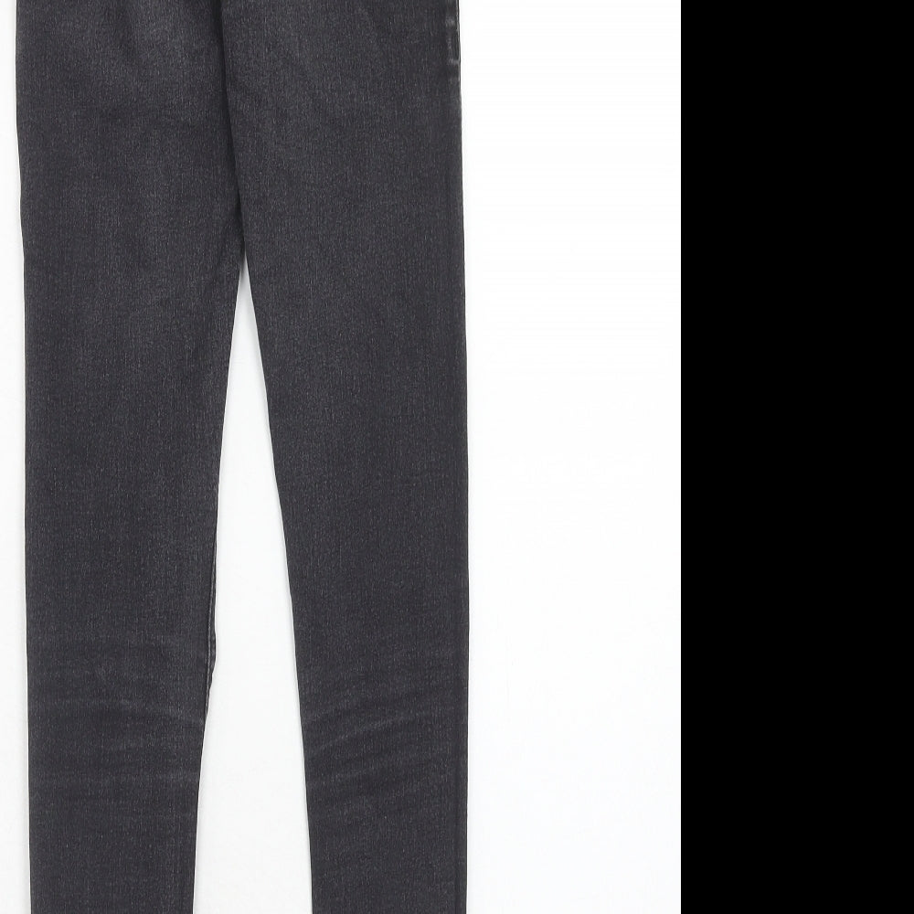 Topshop Womens Black Cotton Skinny Jeans Size 26 in L32 in Regular Zip