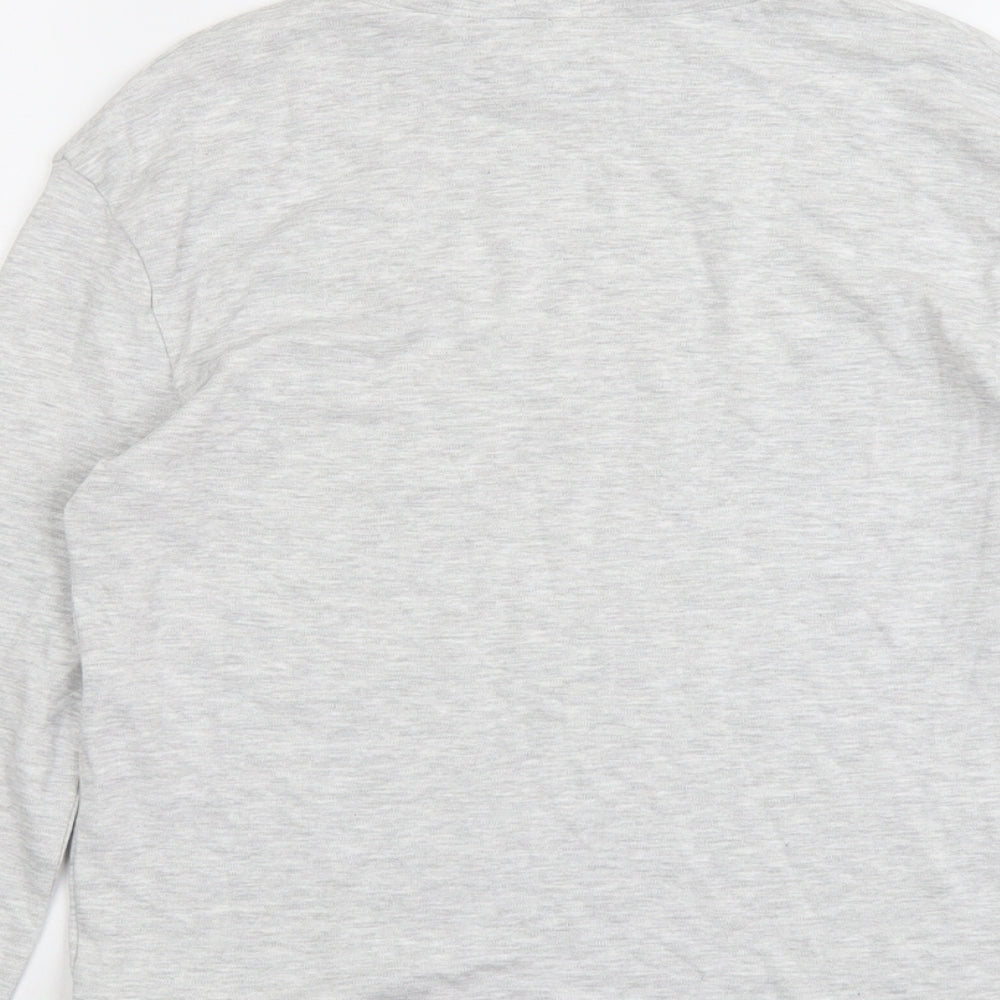 Marks and Spencer Girls Grey Cotton Basic T-Shirt Size 11-12 Years High Neck Pullover