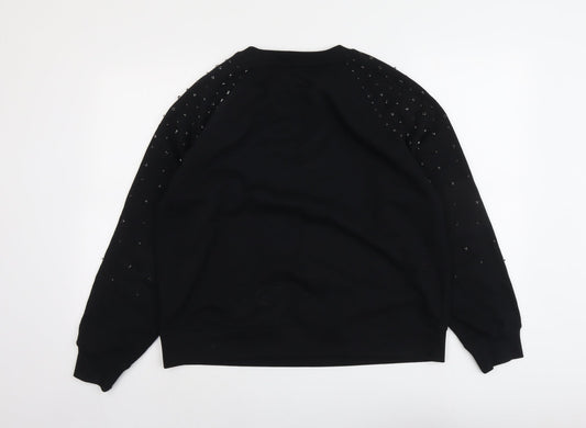 Womens UK Size M Marks and Spencer Black Pullover Sweatshirt