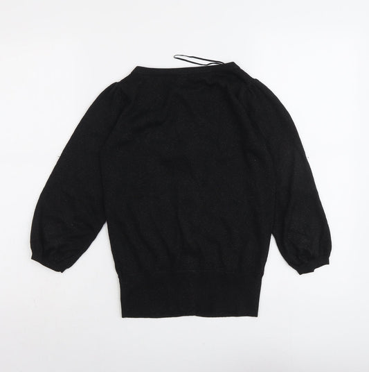 Womens UK Size 10 River Island Black Cardigan Jumper