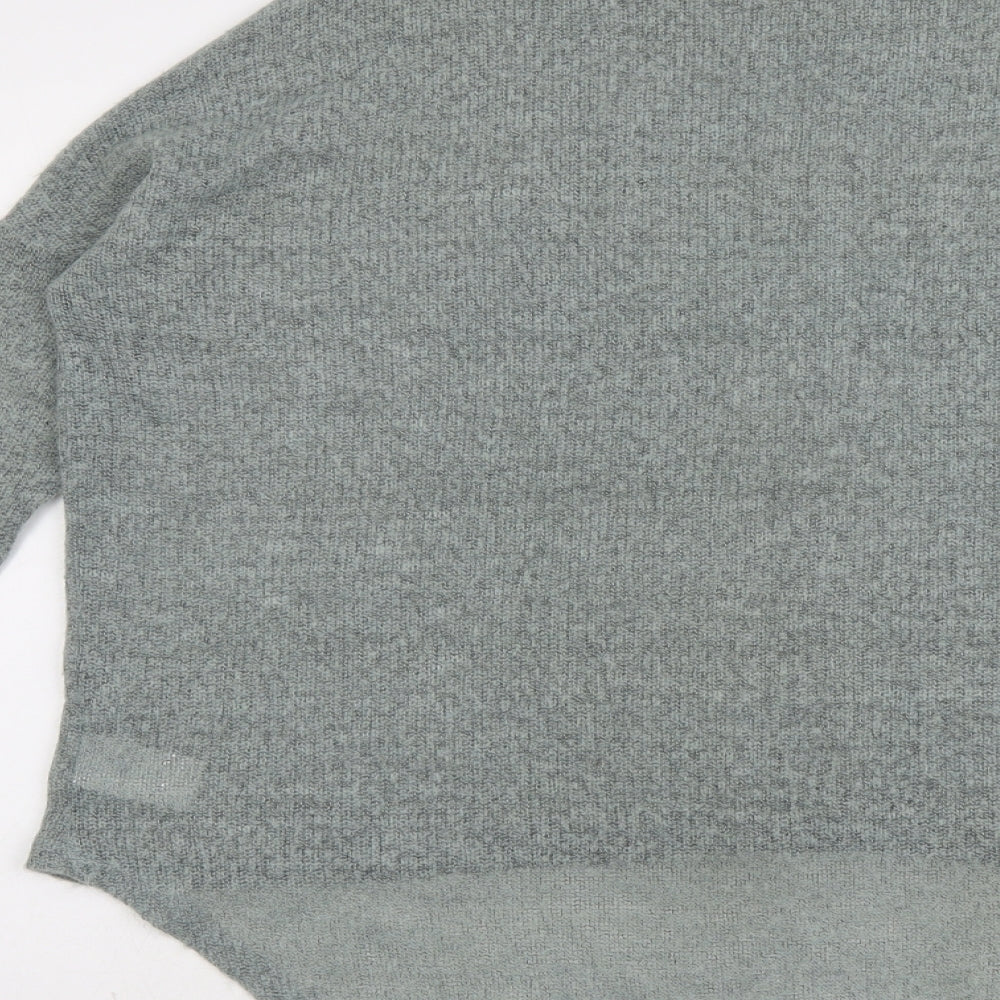 Light Before Dark Womens Green Mock Neck Acrylic Pullover Jumper Size S