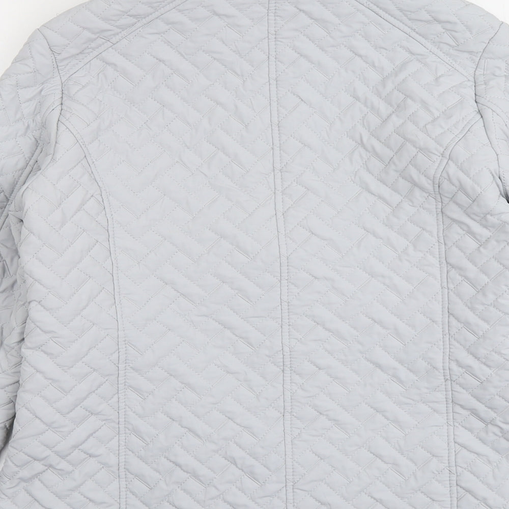 Womens UK Size 10 EWM Grey Quilted Coat