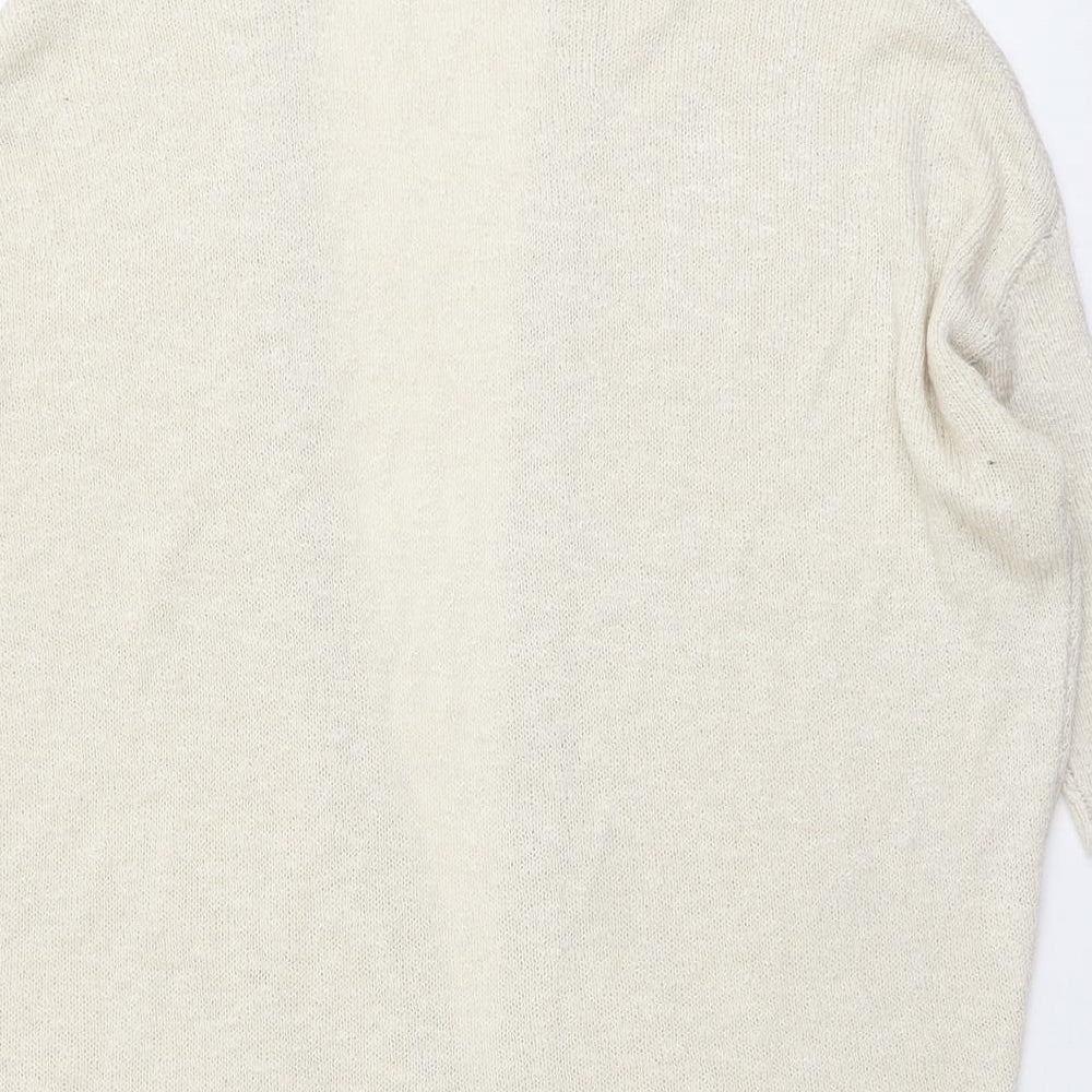 Womens UK Size XS Mango Beige Cardigan Jumper