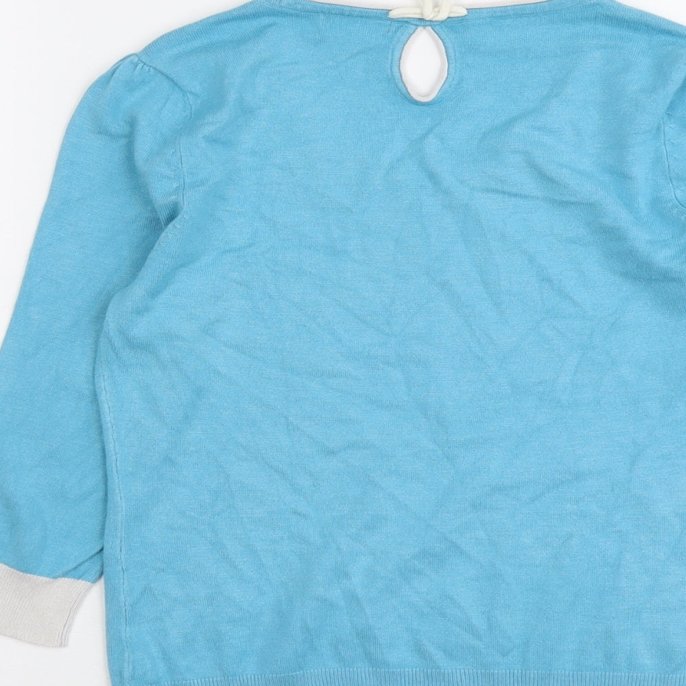 Womens UK Size 10 M&Co Blue Pullover Jumper