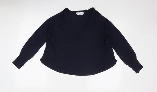 Womens UK Size S Mango Blue Pullover Jumper