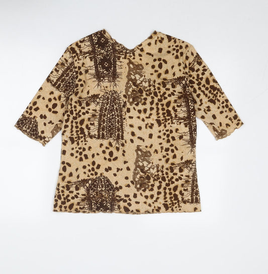 Womens UK Size 16 Gerry Weber Brown Basic T-Shirt